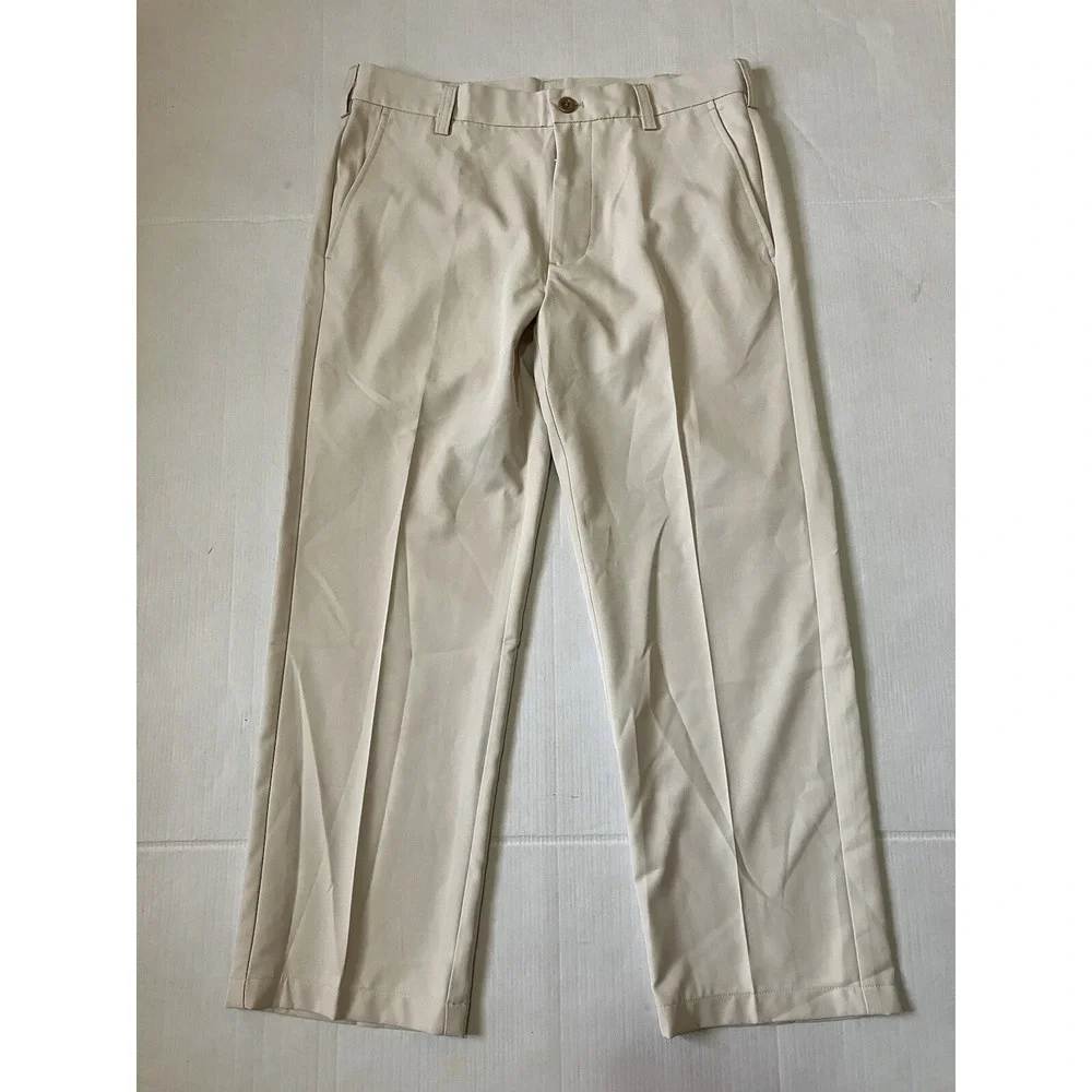 IZOD Golf Pants Mens Chino Slim Fit Size 32x30 Beige Lightweight‎ Performance